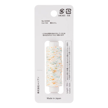 COSMO hidamari Sashiko Thread Dot Kasuri - Summer Mikan