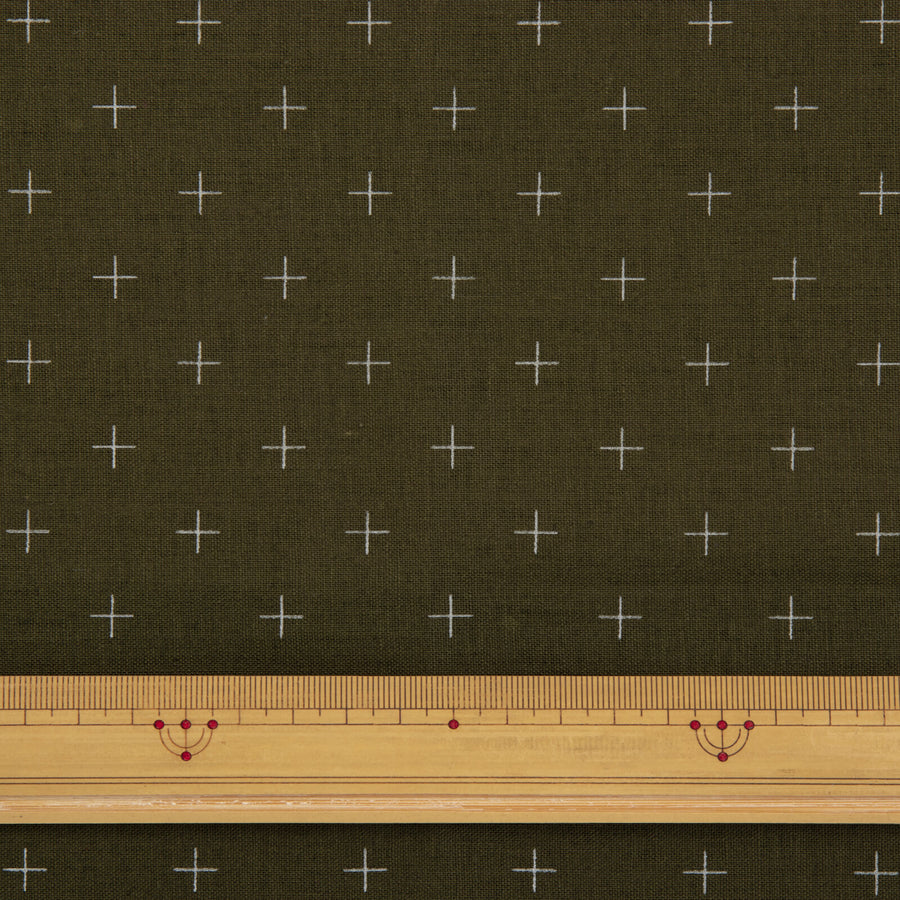 COSMO Hidamari Sashiko Cotton Linen - Olive Green