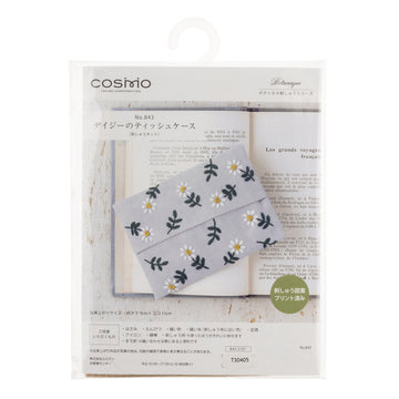 COSMO Botanique Embroidery Pocket Tissue Case Blue