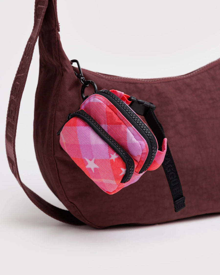 Fanny Pack Charm - Pink Star Plaid