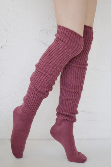 Lounge Scrunchy Over the Knee Socks - Rose