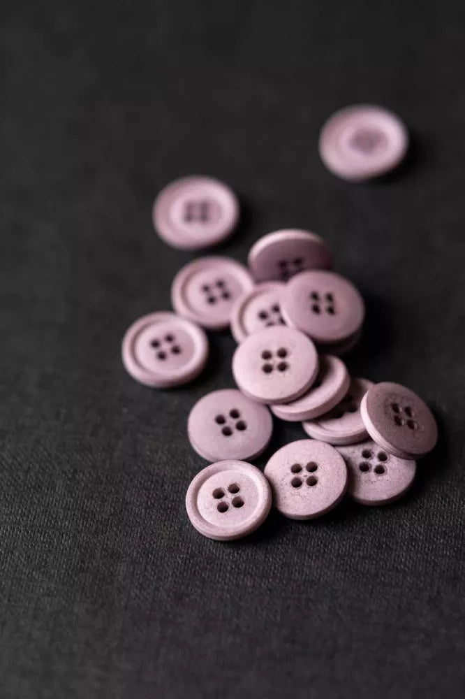 DUSTY PINK 15MM COTTON BUTTONS - 6 PACK