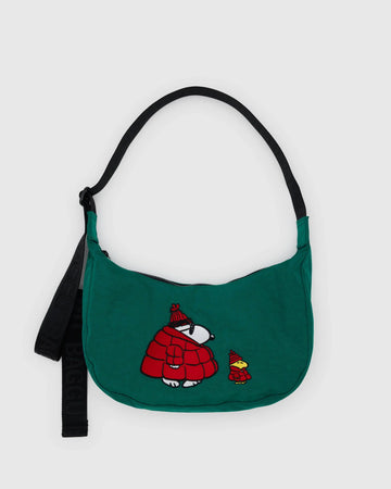 Medium Nylon Crescent Bag - Snoopy and Woodstock