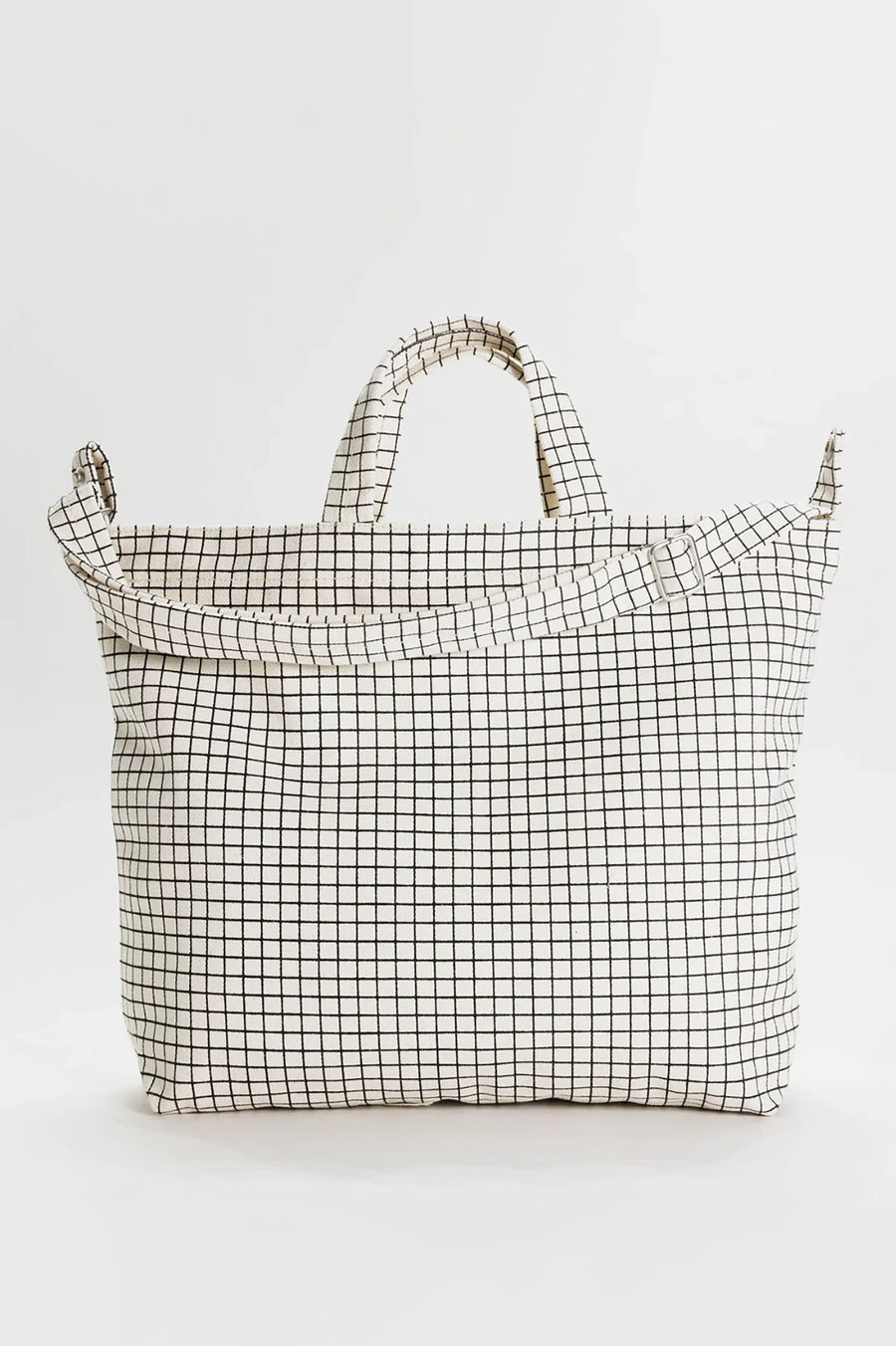 Horizontal Zip Duck Bag - Natural Grid