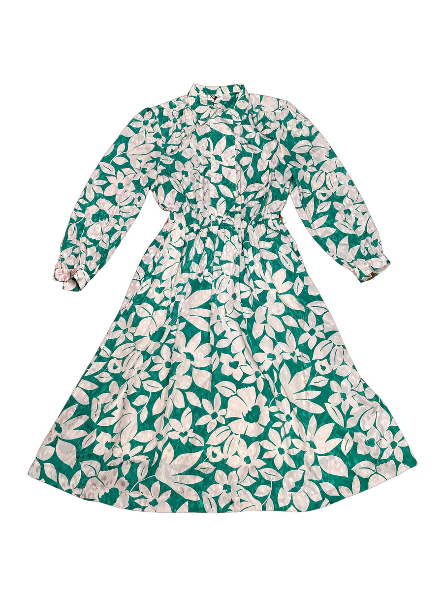 Rouie Green Floral Dress