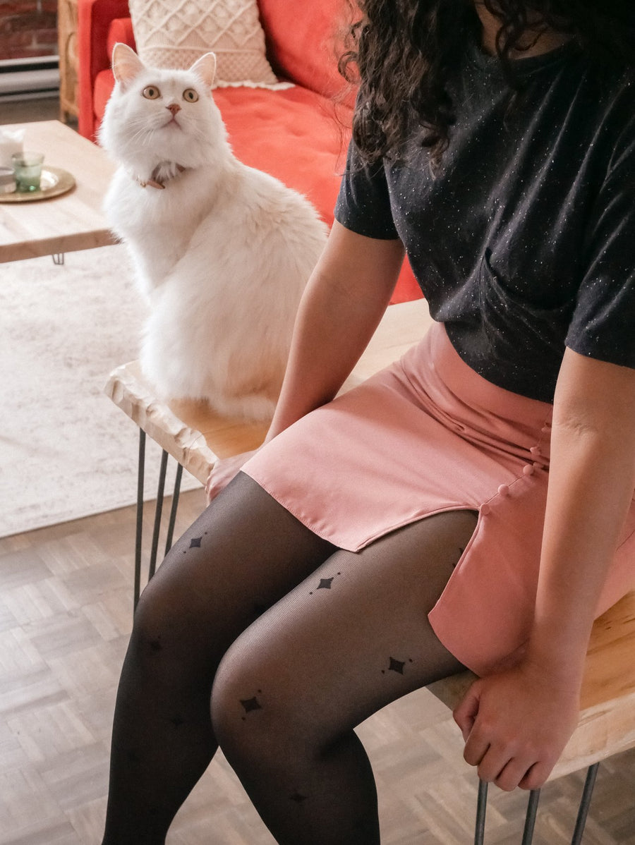 Sheer Eco Diamond Patterned Tights