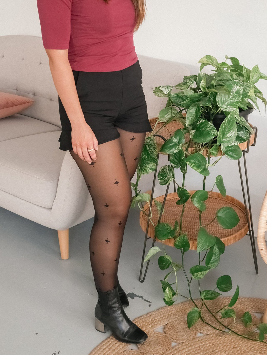 Sheer Eco Diamond Patterned Tights